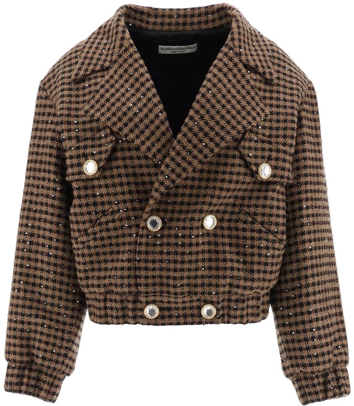 Alessandra Rich Sequin Houndstooth Jacket ShopStyle