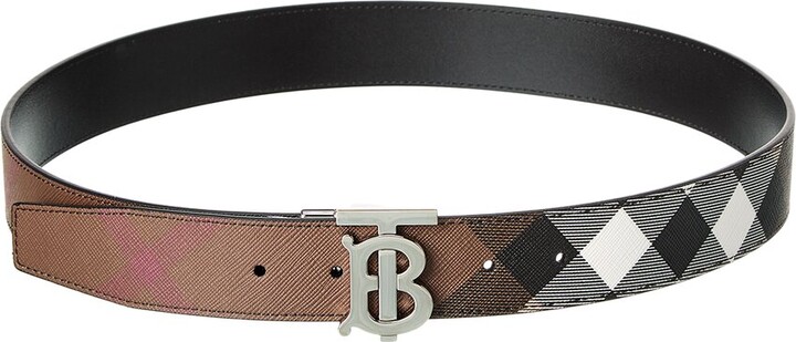 Burberry Reversible Leather Tb Monogram Belt - ShopStyle