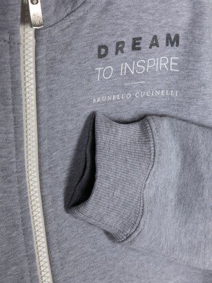 BRUNELLO CUCINELLI KIDS Dream To Inspire print hooded jacket