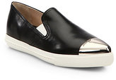 Thumbnail for your product : Miu Miu Leather Cap-Toe Skate Shoes
