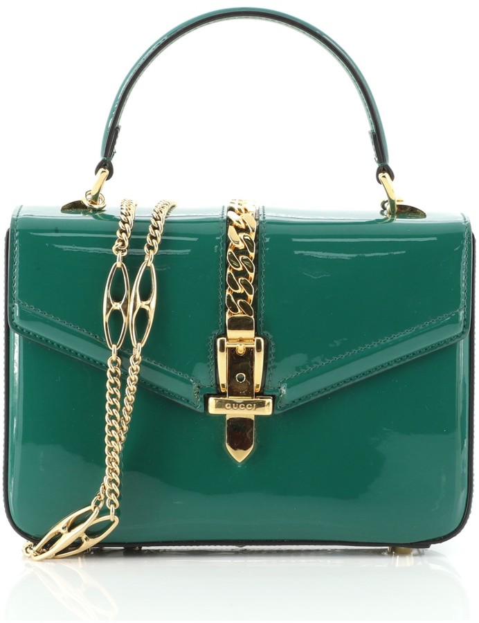 sylvie 1969 patent leather mini top handle bag