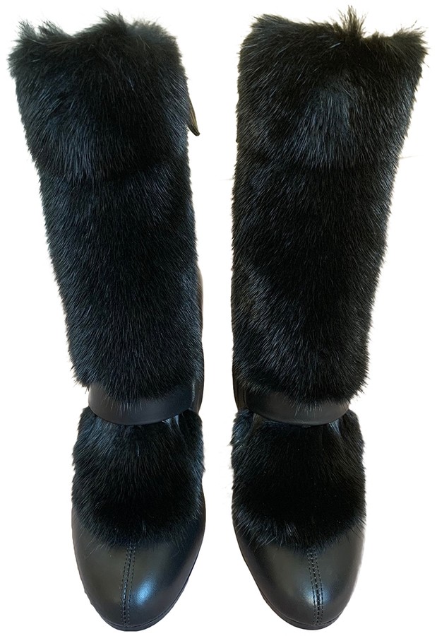 mink fur boots