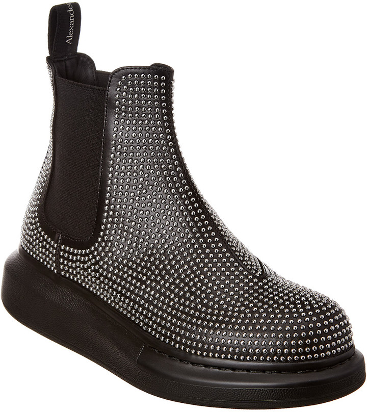 Alexander McQueen Chunky Studded Leather Boot - ShopStyle