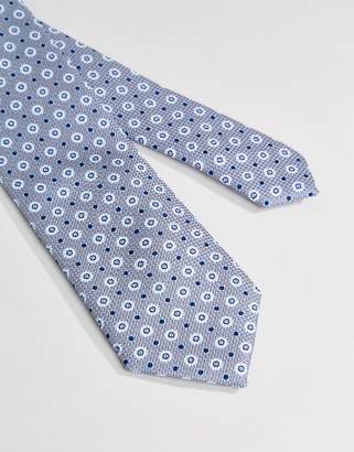 Jack and Jones Tie With Floral Print In Grey