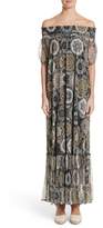 Thumbnail for your product : Fuzzi Print Tulle Off the Shoulder Maxi Dress