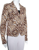 Thumbnail for your product : Just Cavalli Brown Printed Cotton Blazer L