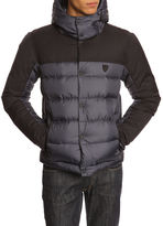 Thumbnail for your product : Scotch & Soda Wool-nylon blend navy quilted jacket with removable hood