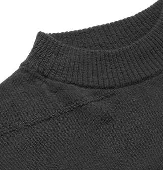 Rick Owens Mock-Neck Virgin Wool Sweater - Men - Dark gray