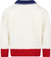 Thumbnail for your product : Palm Angels White Sweater For Boy With Crocodile And Logo