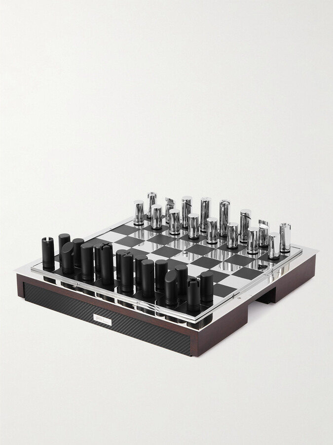 Sutton Walnut, Carbon Fibre and Nickel Chess Set