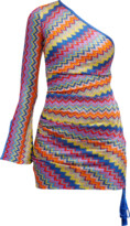 Thumbnail for your product : Alexis Devon One-Shoulder Chevron Knit Mini Dress