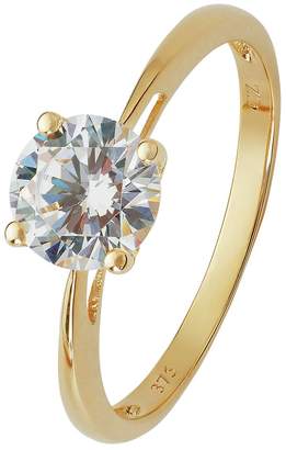 Revere 9ct Gold 1ct Look Cubic Zirconia Solitaire Ring