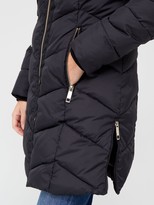 Thumbnail for your product : Very Premium Padded Coat With Woven Trim Black