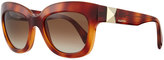 Thumbnail for your product : Valentino Rockstud-Temple Cat-Eye Sunglasses, Blonde Havana