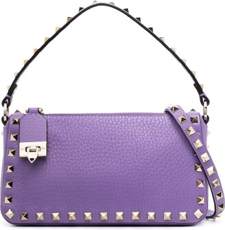 Valentino Garavani Purple Rockstud Small Leather Shoulder Bag