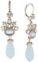 Marchesa Gold-Tone Crystal, Blue Stone and Bead Drop Earrings