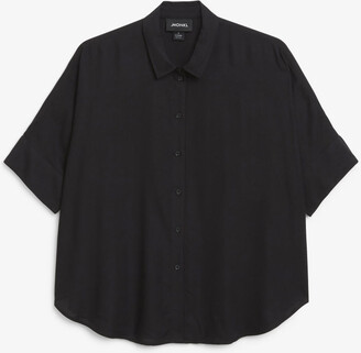 Monki Boxy short-sleeve blouse - ShopStyle Tops