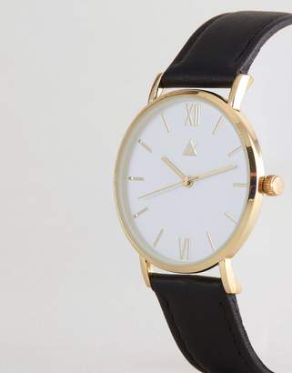 ASOS Curve Classic Black Leather Watch