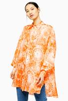 Thumbnail for your product : Topshop Womens **Silk Tie Dye Shirt By Boutique - Orange