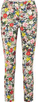 Thumbnail for your product : Erdem Sidney Floral-print Stretch-cotton Slim-leg Pants - Yellow