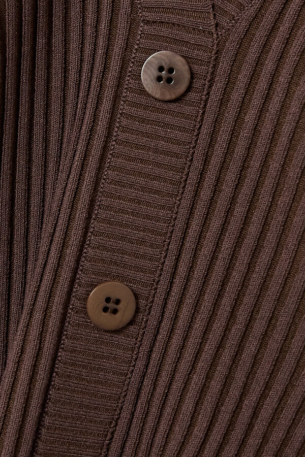 Andrea Adamo Layered Cutout Ribbed-knit Mini Dress - Brown - ShopStyle