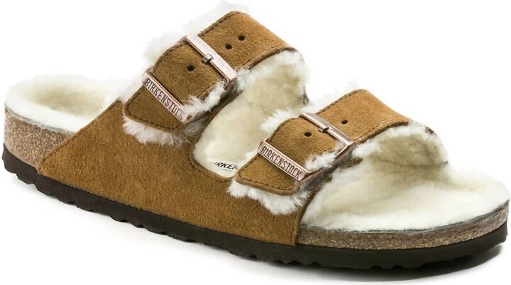 Unisex Arizona Fur Shearling Sandal In Mink