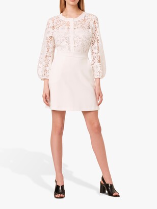 French Connection Shema Lace Jersey Dress, Summer White