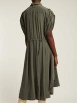 Thumbnail for your product : Chloé Drawstring Waist Silk Crepe De Chine Midi Dress - Womens - Green