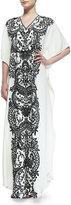 Thumbnail for your product : Naeem Khan Short-Sleeve Embroidered Caftan
