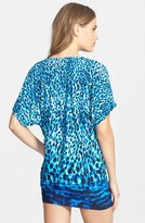 Thumbnail for your product : Carmen Marc Valvo 'Zanzibar Leopard' Kimono Sleeve Cover-Up Tunic