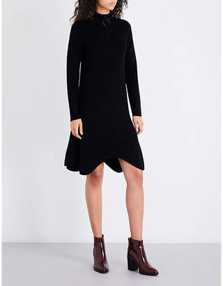 Mo&Co. Zip-collar knitted dress