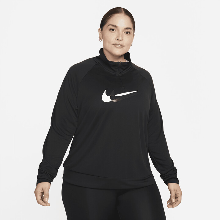 Nike Women's Dri-FIT Swoosh Run 1/4-Zip Running Midlayer (Plus Size) in  Black - ShopStyle