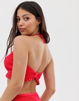 Thumbnail for your product : Freya Fuller Bust nouveau underwired crop bikini top in red