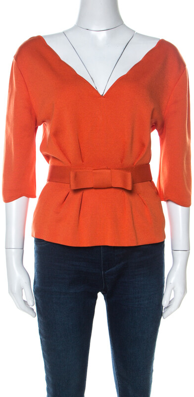 burnt orange peplum top