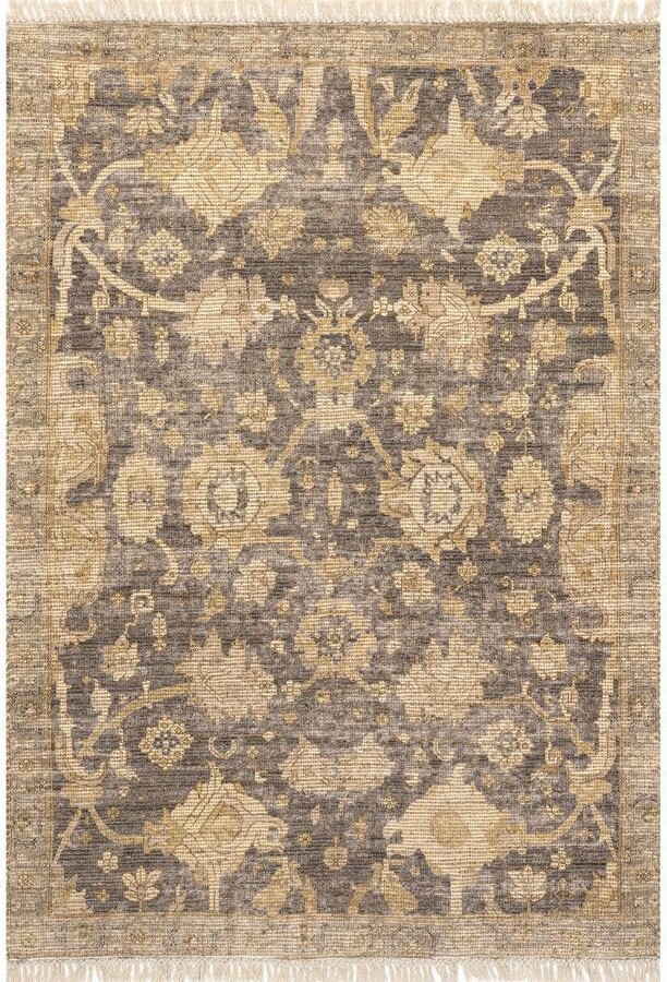 RUGS USA Marigold Vintage Tasseled Dark Brown 4 ft. x 6 ft. Indoor/Outdoor Patio Area Rug