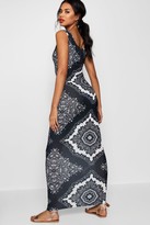 Thumbnail for your product : boohoo Mono Paisley Scoop Neck Maxi Dress