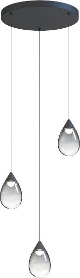 ET2 Lighting ET2LightingDewdrop3-LightPendantinBlack