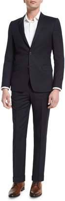 Versace Wide-Stripe Two-Piece Wool Suit, Navy