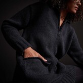 Wool Blend Hooded Full Zip Sweater 