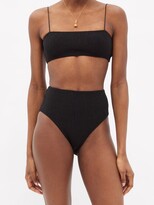 Thumbnail for your product : Totême Smocked High-rise Bikini Briefs - Black