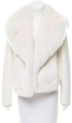 Cushnie Fox Fur Trimmed Coated Jacket