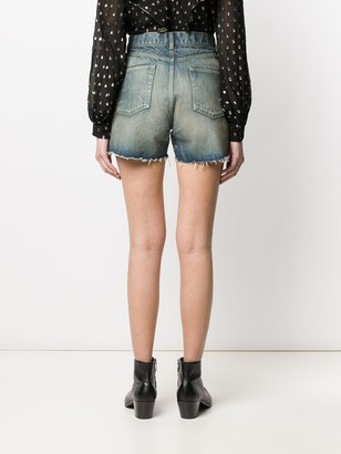 Saint Laurent High-Waisted Denim Shorts