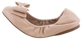 Miu Miu Leather Round-Toe Flatds