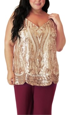 rose gold sequin top plus size