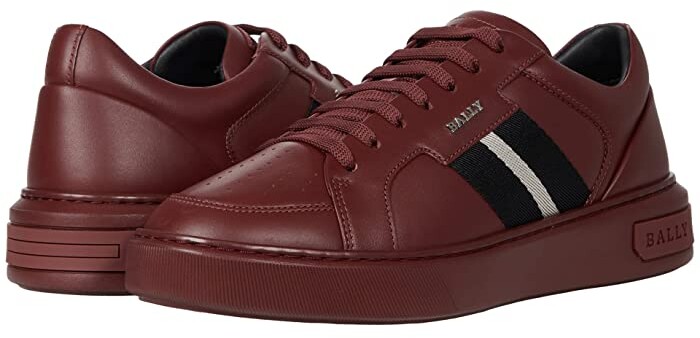 burgundy bally sneakers
