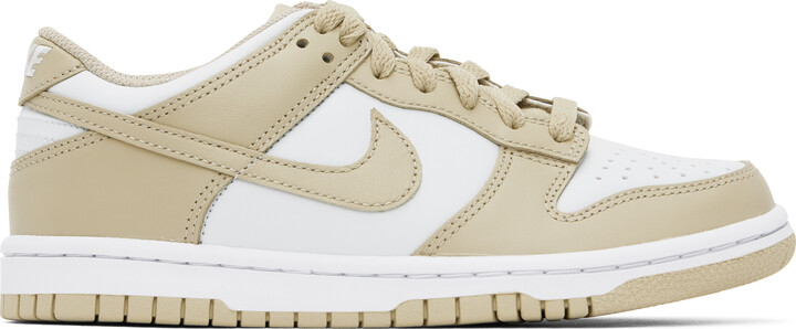 Nike Big Kids Beige & White Dunk Low Sneakers