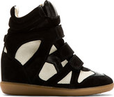 Thumbnail for your product : Isabel Marant Black & Ecru Bekett Wedge Sneakers
