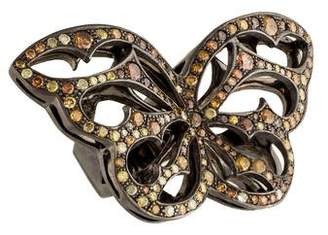 Loree Rodkin Yellow & Brown Diamond Butterfly Ring