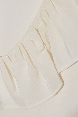 Stella McCartney Audrey Tulle-paneled Ruffled Silk Crepe De Chine Blouse