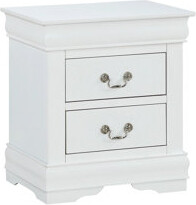 Ophelia & Co. 1Pc Nightstand White Solid Wood English Dovetail Construction Antique Nickle Hanging Pulls